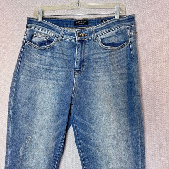 Judy Blue High Waist, Slim Fit Denim in Medium Blue size 9/29 - Picture 2 of 11